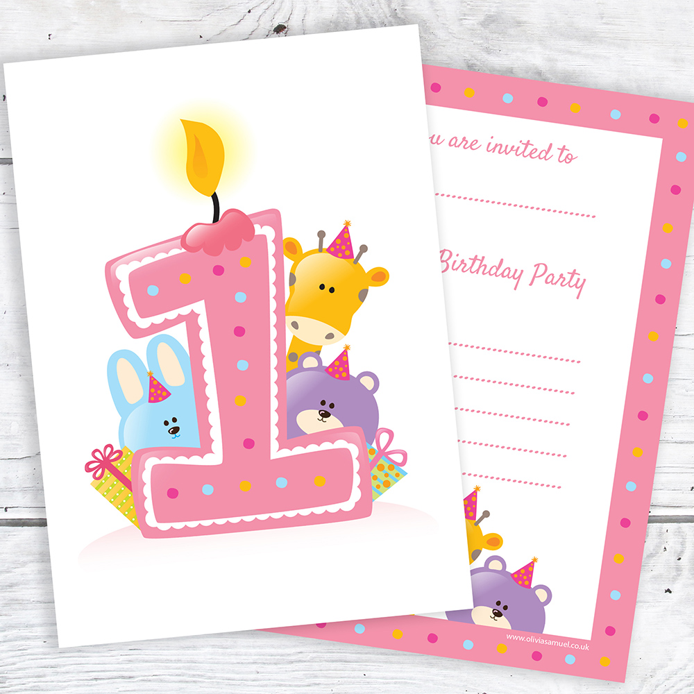 Olivia Samuel Pool Party Invites Pink Tropical Style Ready to Write with Envelopes Pack 10